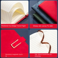 Carnet de notes professionnel A5 en stock pour la vente en gros, coffret cadeau de bureau ; Carnets en cuir PU personnalisés avec fermeture magnétique, 100 feuilles ; B5