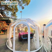 Dôme de camping de luxe en polycarbonate transparent pour hôtel, tente géodésique pour camping en plein air