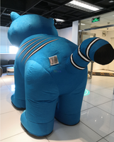 Costume de mascotte de tigre bleu gonflable pour adulte, tenue d'animal gonflable pour défilé de carnaval