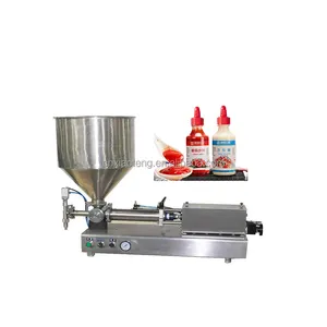 Semi Automatic Pneumatic Food Tomato Paste Liquid Filling Nozzle Machine With Mixer