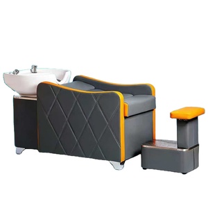 Nouveau lit de lavage capillaire exclusif pour salon de coiffure, design minimaliste, avec bac en céramique et fonction de rinçage - Product Image 6