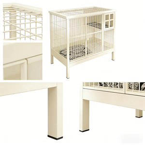 Jaulas cuadradas de metal para perros y gatos con ventanas, ruedas y bandejas inferiores, diseño transfronterizo, suministro directo de fábrica. - Product Image 1