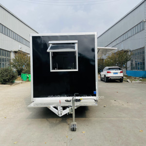 Camion de restauration entièrement équipé de 12 pieds, chariot à hot-dogs, remorque personnalisée USA avec équipements de cuisine complets SFT-Black Fo - Product Image 5