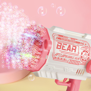 Trẻ Em Ngoài Trời Đa-Màu Đồ Chơi Ánh Sáng Dazzle Bong Bóng Súng 80/112 Lỗ Siêu Đa-Bong Bóng Cầm Tay Xà Phòng Nước Bong Bóng Máy Đồ Chơi - Product Image 5