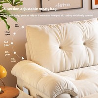 Canapé-lit pliable en velours en forme de L avec housses amovibles et lavables, style crème, pour salon, utilisation convertible, petits appartements