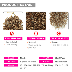 Yanky <span class=keywords><strong>Twist</strong></span> Crochet tóc pre-looped <span class=keywords><strong>senegalese</strong></span> Xoắn Tóc xoăn niềm đam mê Xoắn tổng hợp bện phần mở rộng tóc - Product Image 4