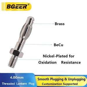 ปลั๊กกล้วยหกเหลี่ยมขนาด 4 มม. - ขาทองแดงแท้, หัวต่อแบบเกลียว M3/M4 พร้อมสปริง ขั้วต่อแบบตัวผู้ - Product Image 4