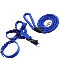 Personnalisable Trois Ensembles Colliers Pour Animaux De Compagnie Laisses Harnais Chien Marche Chaîne Poitrine Harnais et Corde avec Confortable Pet Lec