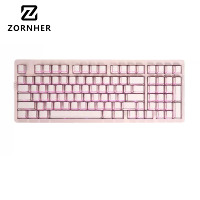 Clavier mécanique Zornher ZH980 Cloud Feather rose pastel rétroéclairé RGB, à montage Gasket, Hot-Swappable, Tri-mode