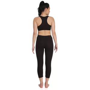 Leggings de yoga d'entraînement taille haute et soutien-gorge 2 pièces ensemble solide costumes de sport de fitness personnalisés pour les femmes options de taille disponibles - Product Image 4