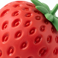 Jouet anti-stress souple en forme de fraise en TPR, jouet de simulation de fruit pour enfants, cadeau