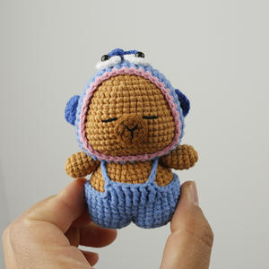 Llavero de ganchillo hecho a mano con diseño de capibara, encantador, mini, lindo, amigurumi, colgante de animal, muñeco, adorno para bolso, venta al por mayor - Product Image 3