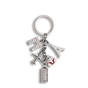 Silver Plated <b>Customized</b> Design Famous Building Charm Airplane Travel Metal <b>Keychain</b> - Product Image 1