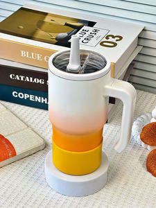 Tasse de voyage sous vide à double paroi en acier inoxydable dégradé de 20 oz avec poignée de gobelet Thermos thermique pour le café et l'eau potable - Product Image 5