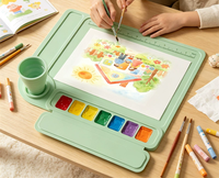 Nouveau tapis de peinture en silicone avec gobelet et palette détachables, tapis d'artisanat avec mesures pour artiste, tapis de création pour station de peinture