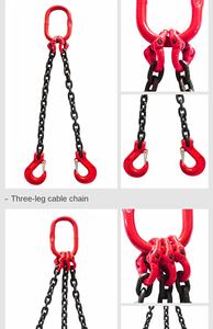 G80マンガン鋼リフティングチェーンスリング4フックリング高強度1年保証ポリエステル継手 - Product Image 5