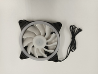 Ventilador de Refrigeración RGB de Doble Bucle de 12 cm 12025 para Caja de Ordenador, Rodamiento Fluido, Plástico Negro y Blanco, LED Arcoíris, 12 V CC, 18 dBA