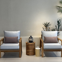 Fauteuil de jardin en bois rembourré pour terrasse, balcon et hôtel