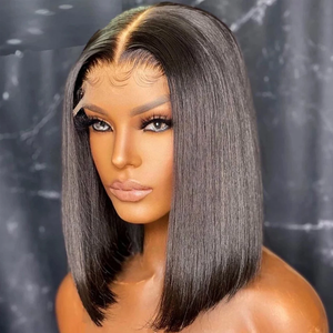 Perruque Lace Front wig lisse brésilienne — rxy, cheveux naturels, Bob <span class=keywords><strong>court</strong></span>, <span class=keywords><strong>2022</strong></span> cheveux humains, vente en gros, offre spéciale, 100% - Product Image 1