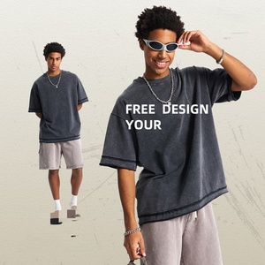 T-shirt en coton 100% de haute qualité, coupe classique, tricoté, délavé à l'acide, décontracté, impression de logo personnalisée pour hommes, vente en gros - Product Image 1
