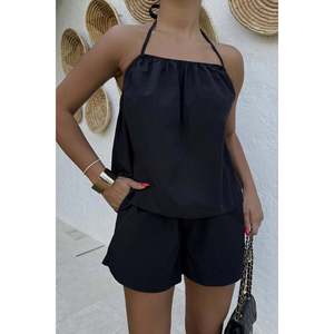 Conjunto Informal de Otoño NEGRO XS Julia, Ropa de Punto Tejida de Alta Calidad con Top sin Tirantes y Logotipo Personalizado, Corte Ajustado - Product Image 6