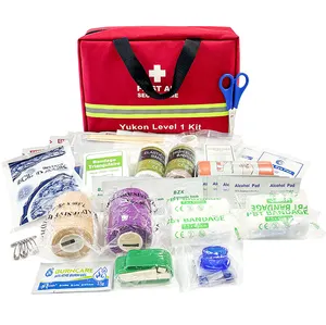 Tedarikçiler ev uygun taşınabilir kırmızı oxford ilk yardım çantaları ve kutuları ofis için tüm tıbbi araçlar ile ilk yardım kiti