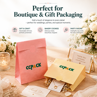 Sacs cadeaux en papier artistique personnalisés de petite taille avec autocollants Ccpack, écologiques, multicolores, macaron, DIY, boutique, artisanat, emballage de bijoux
