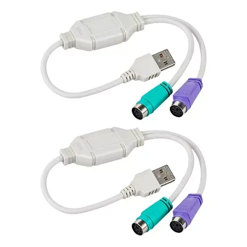 USB Male to 2 PS2 Female Converter Adapter (2 Pieces)