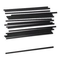 Pailles à boire jetables en plastique noir de 120 mm de longueur pour tous types de boissons froides