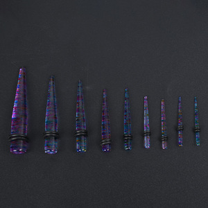 Piercing d'<span class=keywords><strong>oreille</strong></span> punk en acrylique, points colorés, cône à pointes, tunnel droit, plug, dilatateur, écarteur, boucles d'oreilles stylées 1.6-10mm - Product Image 3