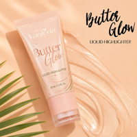 OEM/ODM Butter Glow Liquid Highlighter, haute pigmentation, longue tenue, fini scintillant, soin du visage, anti-rides, hydratant, tous types de peau