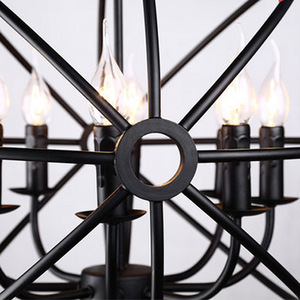 Moderno <span class=keywords><strong>Lampadario</strong></span> Industriale 6 Lampada A Sospensione Apparecchio Palla Rotonda Luce Del Pendente Della <span class=keywords><strong>Gabbia</strong></span> - Product Image 6