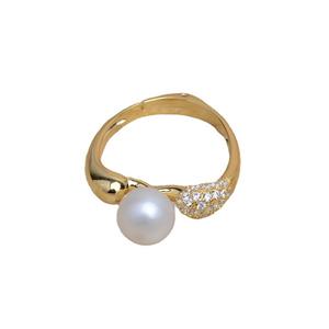 Bague ouverte en argent S925 avec 10-11 perles amovibles, décoration de main, support vide DIY, JG5341, accessoires de bague en perles de luxe - Product Image 4