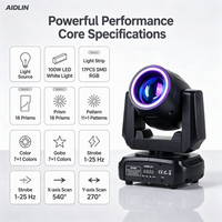 Projecteur LED mobile 100W avec anneau lumineux LED DMX512 pour scène, discothèque, KTV et soirées - Vente en gros usine