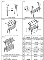Stands de Présentation de Marché Portables en Acier Inoxydable et Bois, Supports de Vendeur d'Extérieur Multifonctionnels pour le Commerce Ambulant