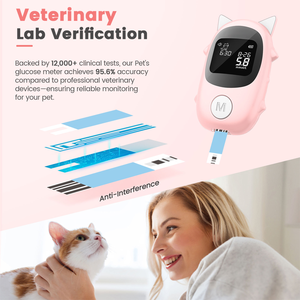 Système de surveillance de la <span class=keywords><strong>glycémie</strong></span> pour animaux domestiques, testeur de <span class=keywords><strong>glycémie</strong></span> vétérinaire pour chat et chien, lecture rapide en 5 secondes, dispositif de test pour animaux diabétiques - Product Image 3