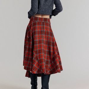 กระโปรงทรงเอ สไตล์อังกฤษ ลายสก็อต เอวสูง สำหรับผู้หญิง รุ่นใหม่ล่าสุด เหมาะสำหรับฤดูใบไม้ร่วงและฤดูหนาว - Product Image 2