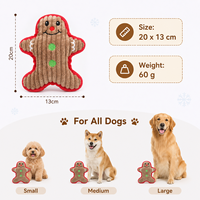 Juguete de peluche chirriante para perros con diseño navideño, listo para OEM, para cachorros masticar