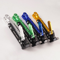 Béquille Universelle de Moto Support Latéral Support de Pied de Pied Réglable Trépied Latéral CNC Alliage Moto Béquille de Stationnement