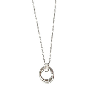Yinruitai S925 Sterling Silver Interlocking <b>Ring</b> <b>Necklace</b> Women Geometric Design Everyday Wear Collarbone Chain - Product Image 5