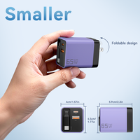 Chargeur rapide GaN 65W avec câble Type C, chargeur mural 3 ports, adaptateur pour ordinateur portable QC3.0