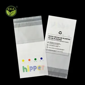 Impressão personalizada compostável biodegradável PLA amido de milho CPE EVA fosco zipper saco plástico para embalagem de pano