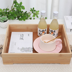 Wooden Desktop <b>Storage</b> <b>Tray</b> Rectangle Minimalist Design For Desk Organizing Tea Snack Multifunctional Neatening <b>Tray</b> - Product Image 3