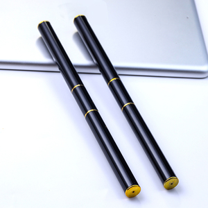 Pinceau de précision 3D double embout pour nail art, 2-en-1, manche en métal noir, poils en nylon, virole en cuivre # 2/ # 4 - Product Image 4