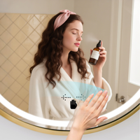 Interrupteur tactile pour miroir de salle de bain DC12V à commande manuelle, interrupteur tactile LED monochrome à balayage manuel