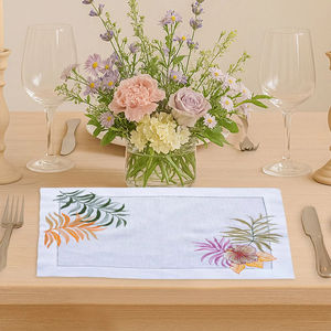 Set de table en lin tropical hibiscus – Set de table en lin 100 % naturel, écologique et réutilisable pour la maison, le restaurant - Product Image 1