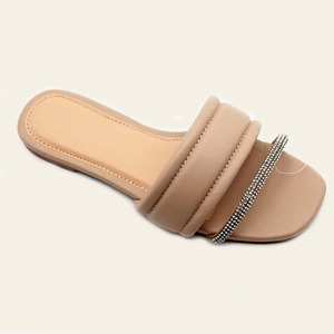 2025 estate nuove scarpe Casual da donna Diamond flat Beach pantofole da donna molto semplici in puro colore con suola morbida - Product Image 2