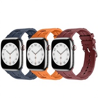 Bracelet de montre compatible avec iWatch 1-2-3-4-5-6-7-8, bracelet en silicone officiel de style identique, monobloc avec boucle à pression, Ultra 3