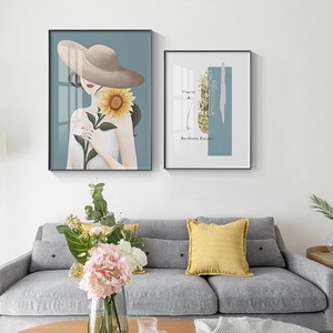 Peinture encadrée flottante de haute qualité, décoration murale, <span class=keywords><strong>tableau</strong></span> à suspendre dans un style féminin - Product Image 3