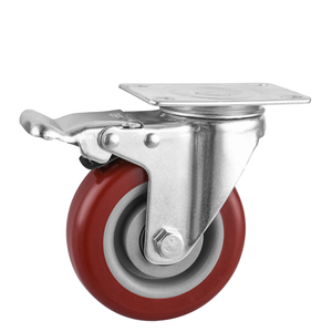 Roue pivotante industrielle en polyuréthane de 2,5 pouces avec frein pour chariot, chariot à roulettes, flight case, boîte à outils <span class=keywords><strong>CMCL</strong></span> - Product Image 1